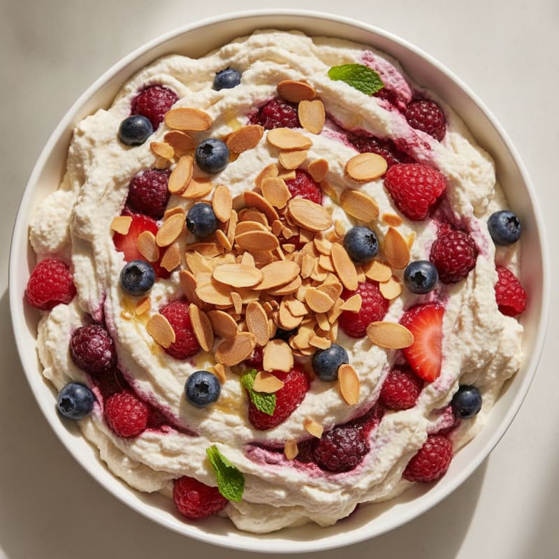 Greek Yogurt Protein Mousse with Mixed Berries