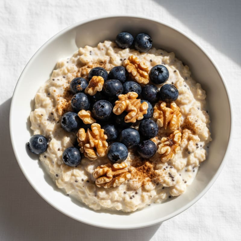 High-Protein Berry and Walnut Overnight Oats