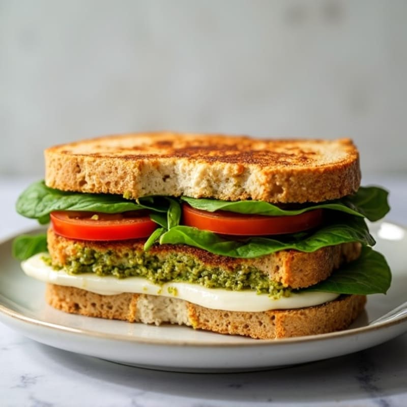 Pressed Whole Wheat Turkey Pesto Sandwich