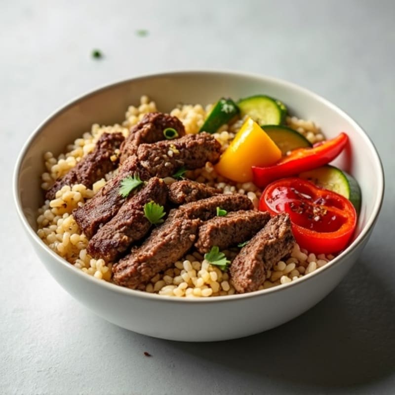 Grilled Beef and Veggie Rice Bowl