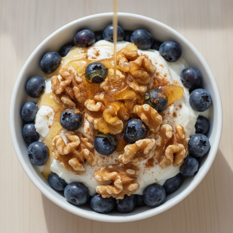 Blueberry Walnut Honey Yogurt Parfait