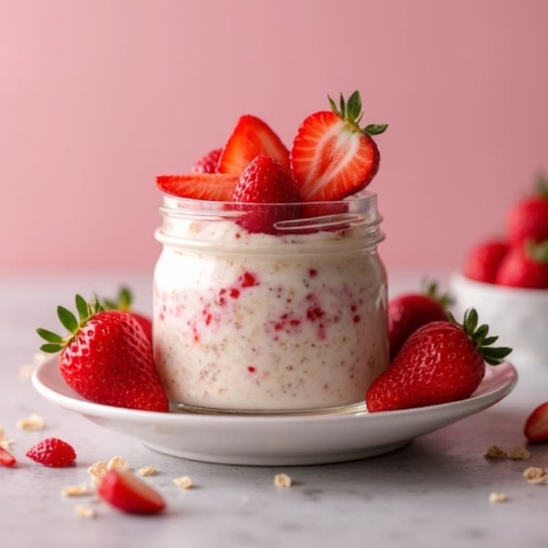 Creamy Strawberry Shortcake Overnight Oats