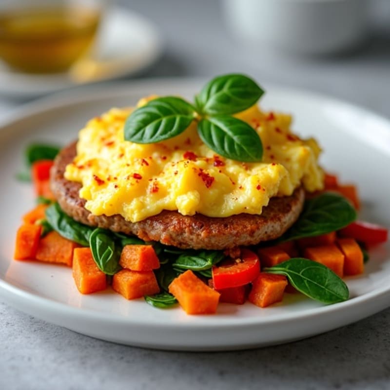 Protein-Packed Egg White Scramble with Sweet Potato Hash