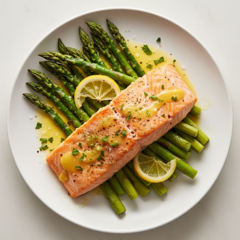 Baked Salmon with Roasted Asparagus