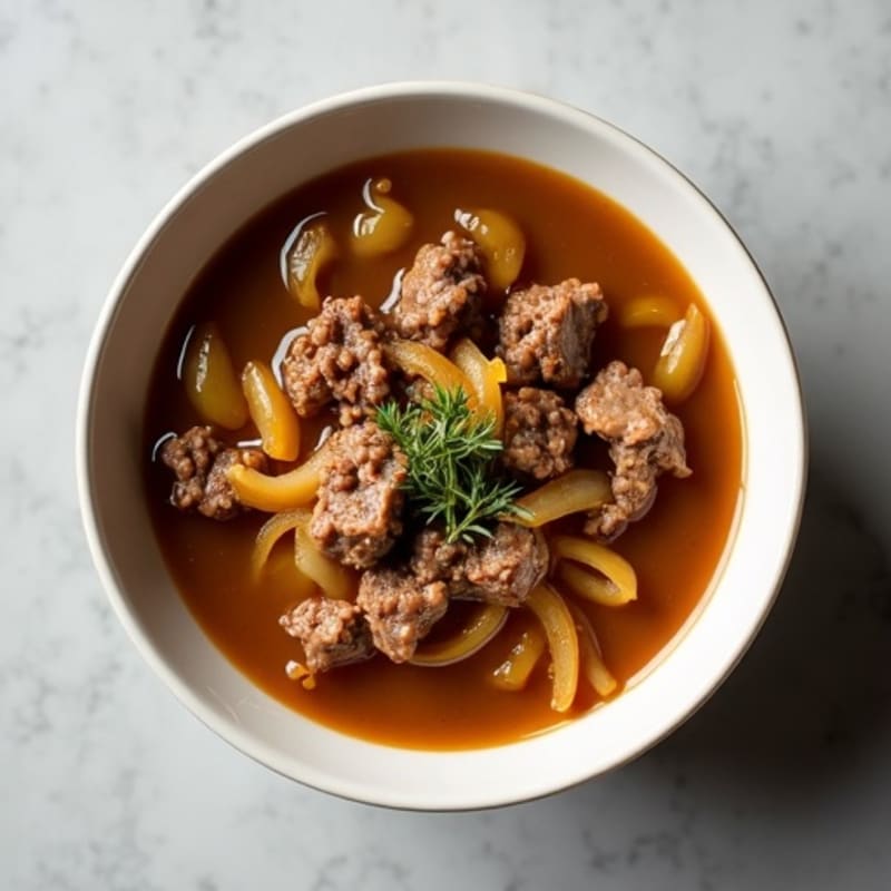 Hearty Caramelized Onion and Beef Broth Soup