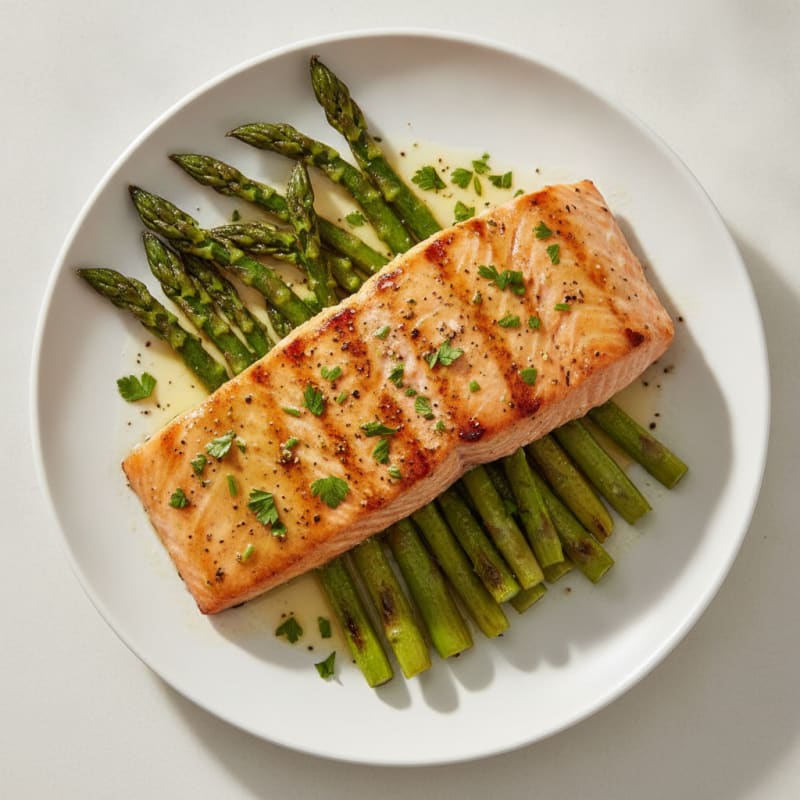 Lemon Herb Grilled Salmon with Asparagus