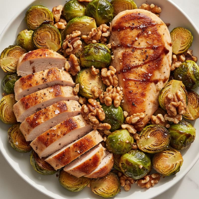 Balsamic-Glazed Brussels Sprouts with Toasted Walnuts