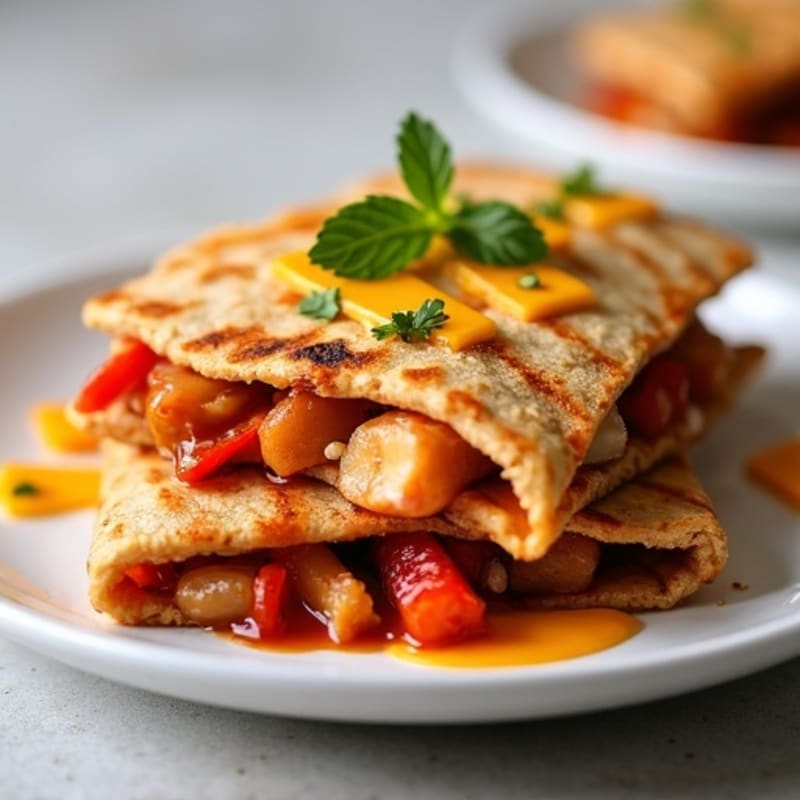 Crispy Whole Wheat BBQ Chicken Quesadilla