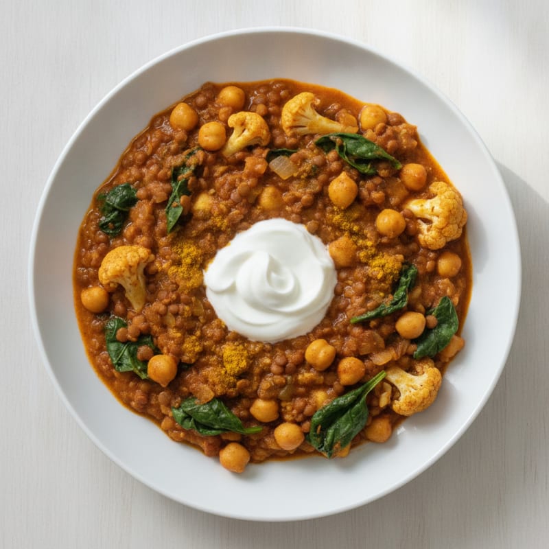 Lentil and Chickpea Vegetable Curry