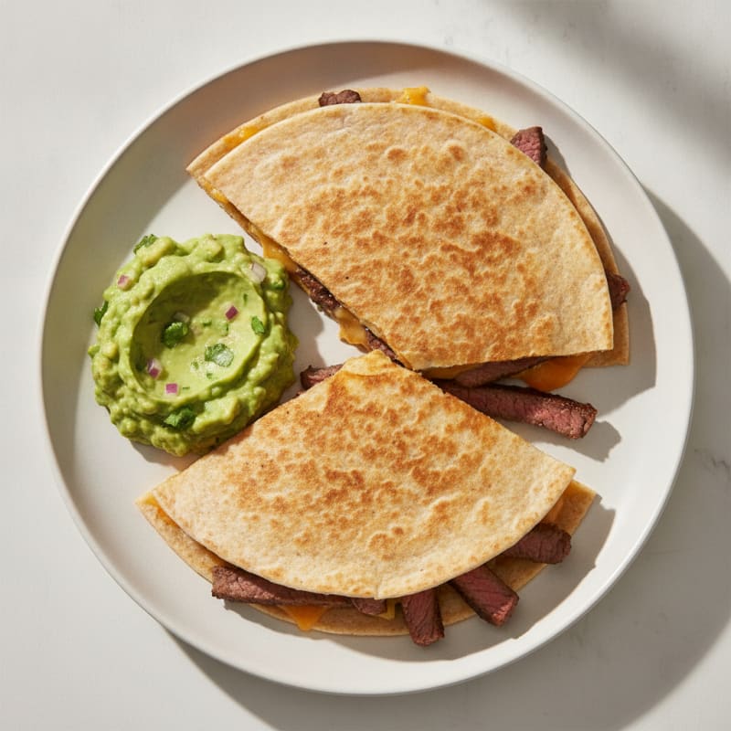 Carne Asada Quesadillas with Guacamole