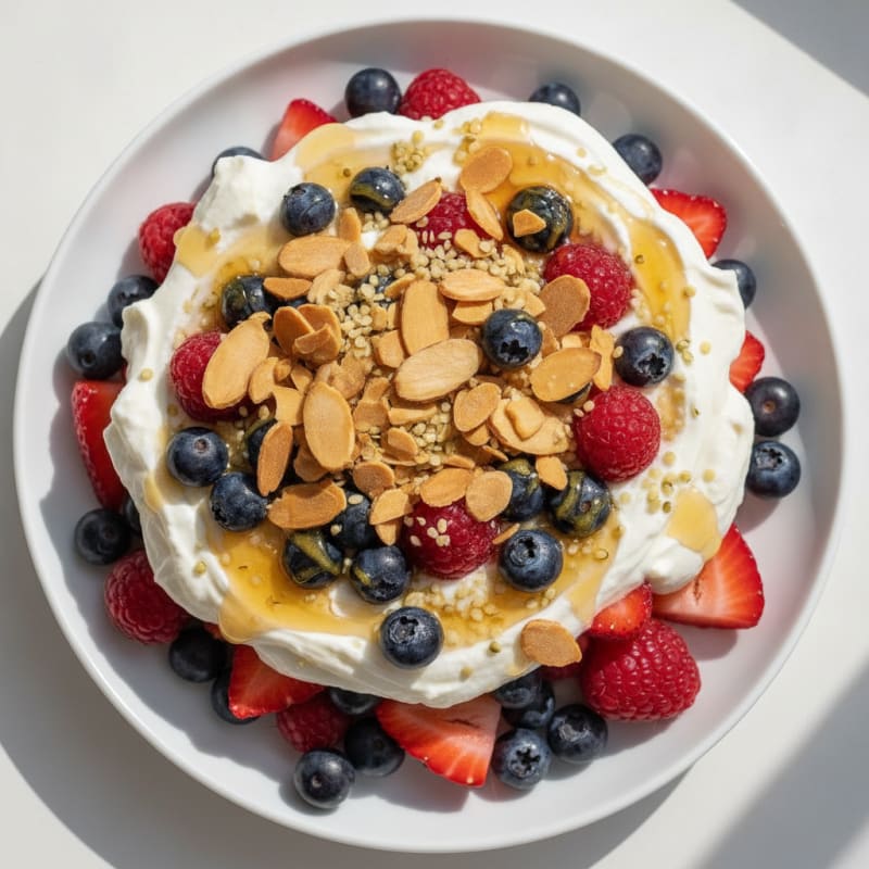 Greek Yogurt Protein Parfait with Mixed Berries