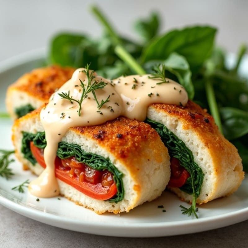 Juicy Sun-Dried Tomato and Spinach Stuffed Chicken with Creamy Cashew Sauce
