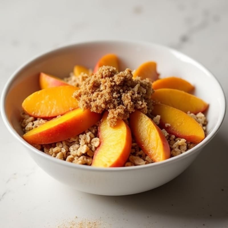 Warm Peach Crumble with Spiced Oats