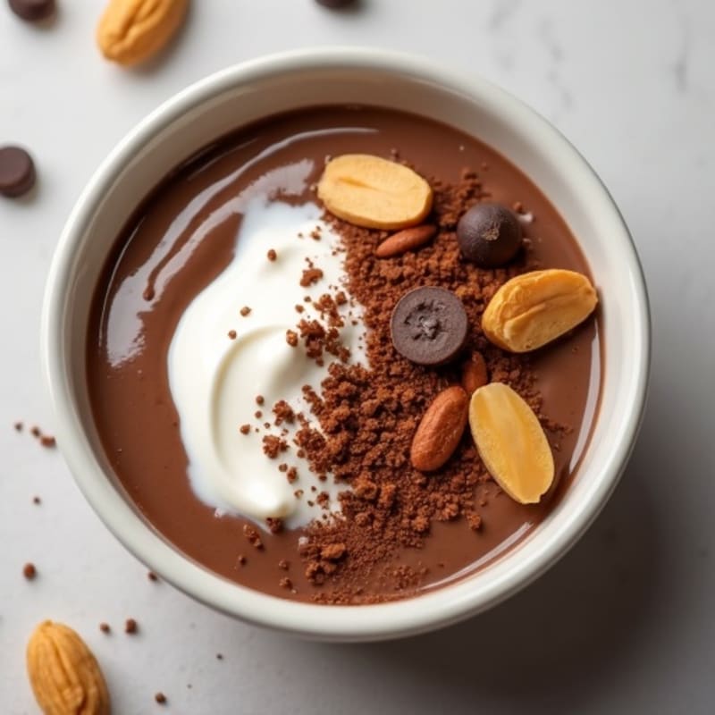 Creamy Chocolate Peanut Butter Protein Pudding Bowl