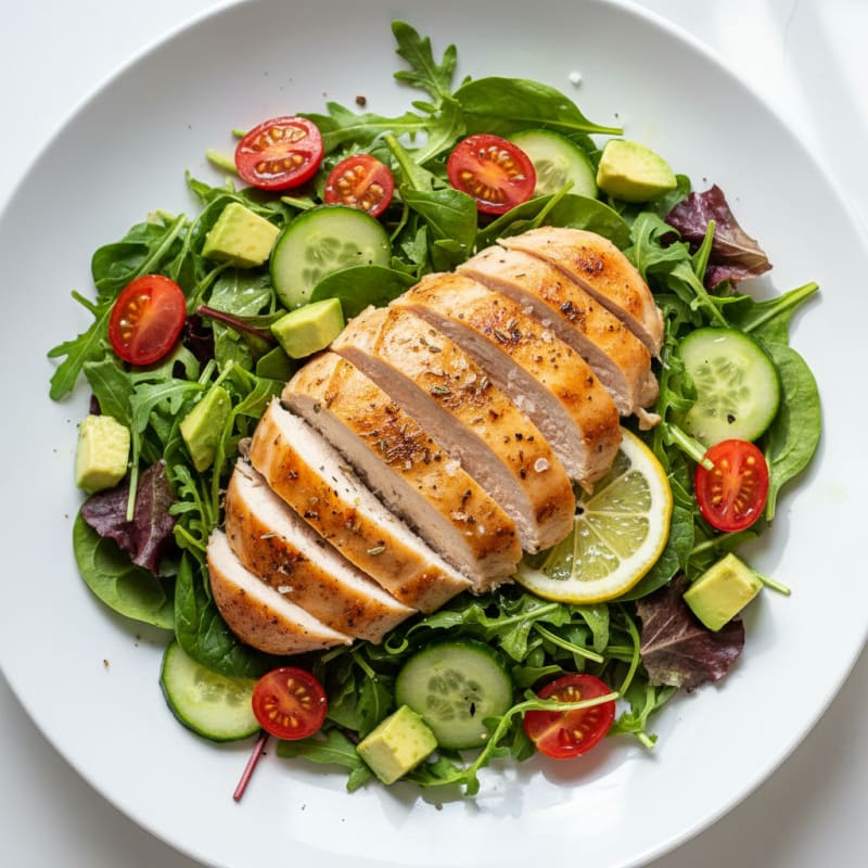 Baked Chicken and Greens Salad