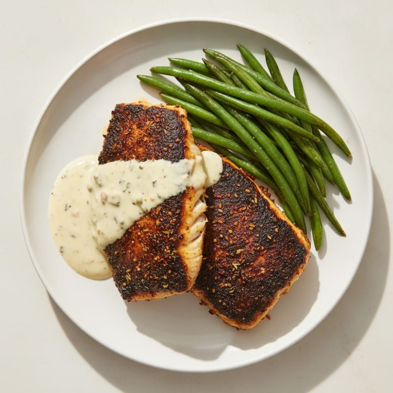 Blackened Catfish with Cajun Remoulade