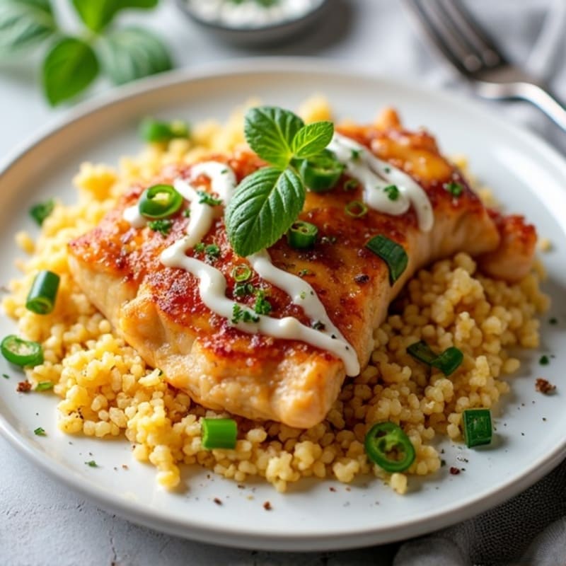 Spicy Jalapeño Chicken and Creamy Cauliflower Rice Skillet