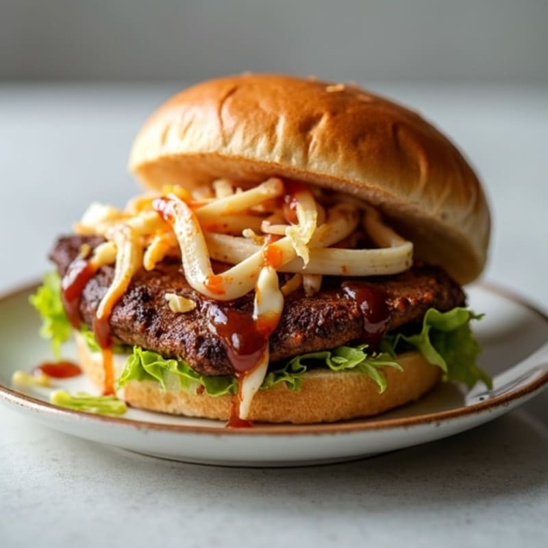 Slow-Cooked Smoky Brisket Sandwich with Crispy Slaw