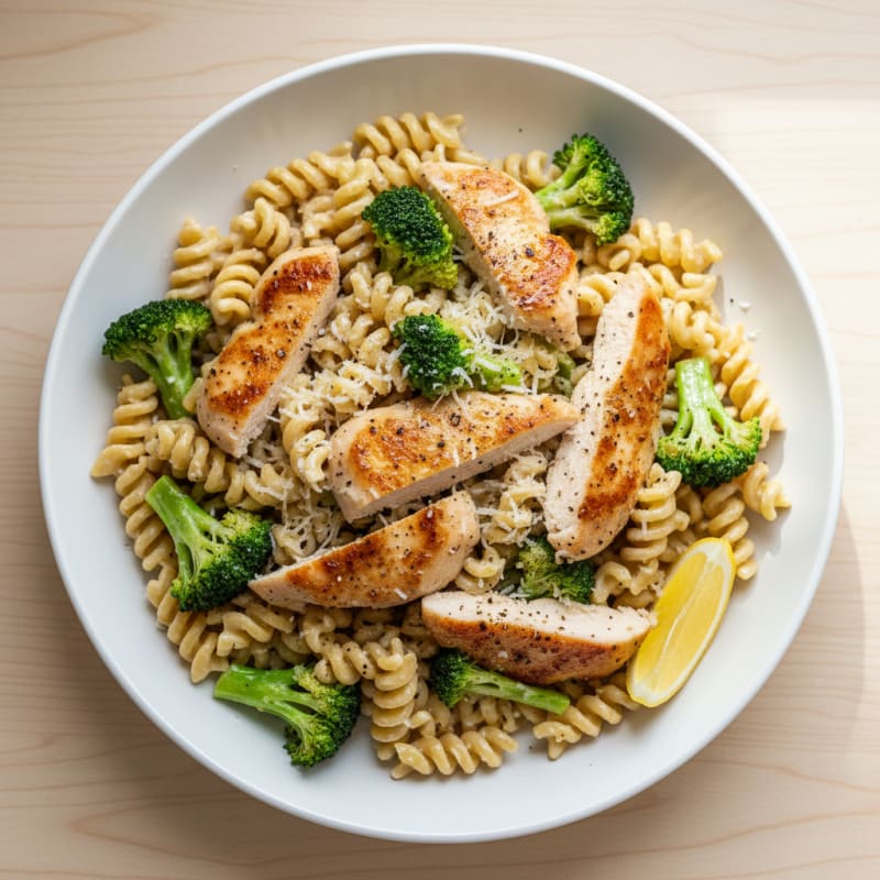 Creamy Garlic Chicken Alfredo with Tender Broccoli