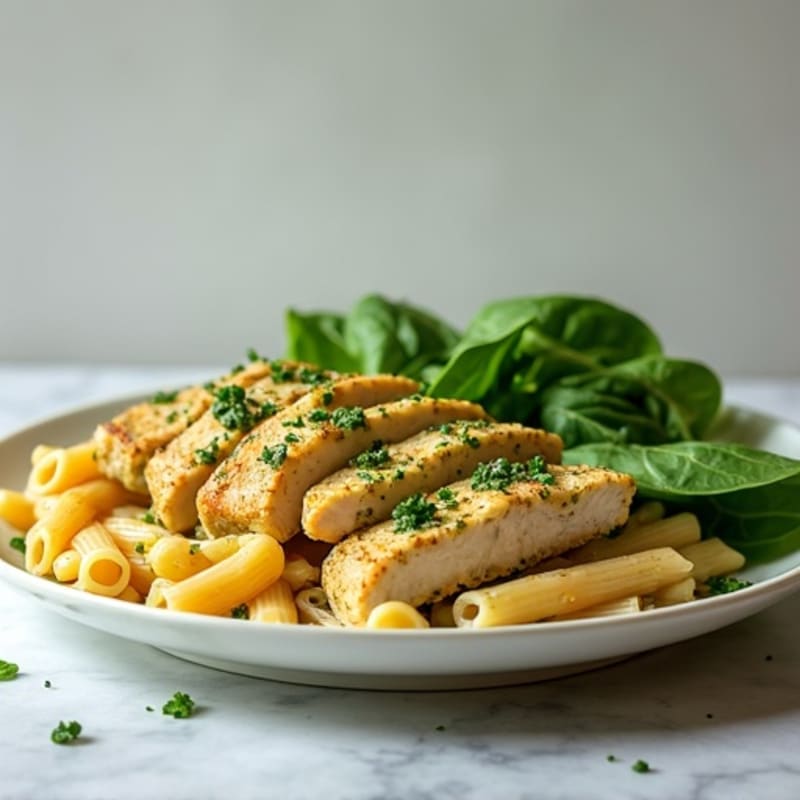 Creamy Pesto Chicken with Whole Wheat Pasta