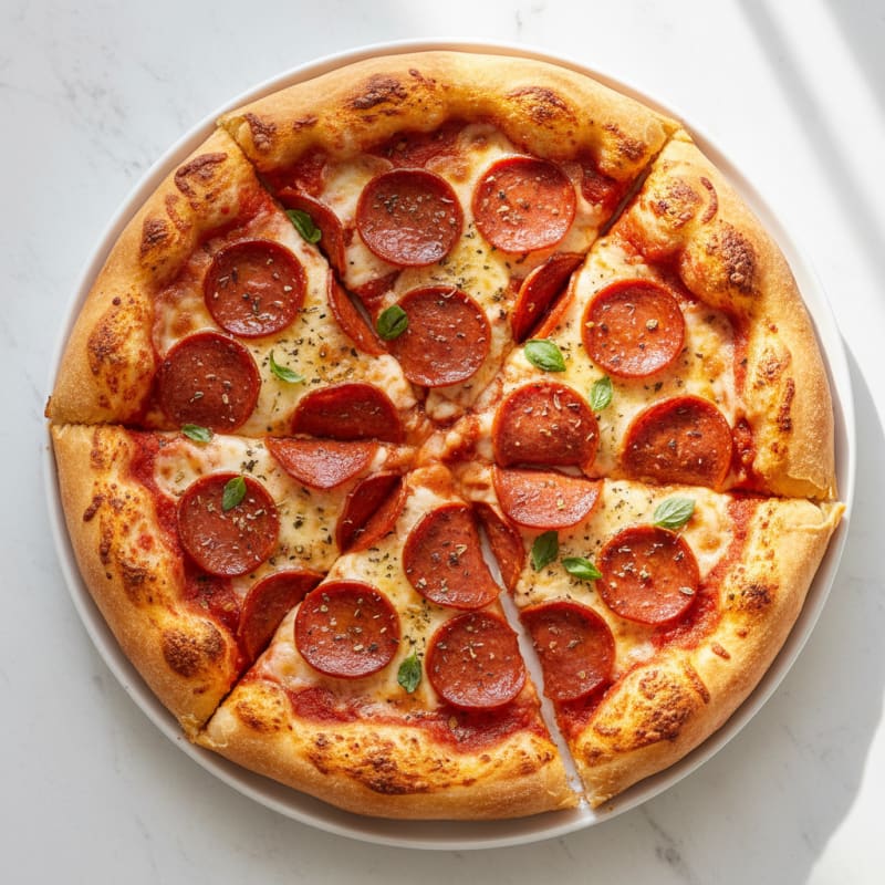 Crispy Pepperoni Stuffed Crust Pizza