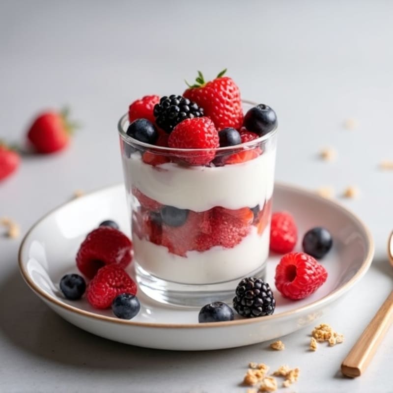 Greek Yogurt Protein Parfait with Mixed Berries