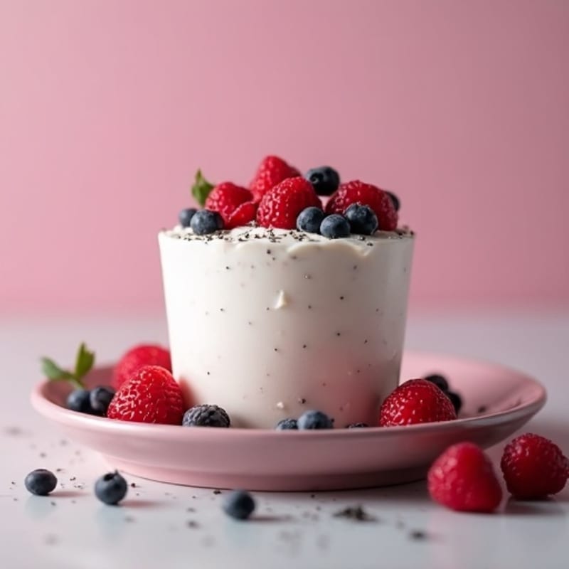 Creamy Greek Yogurt Protein Mousse with Mixed Berries