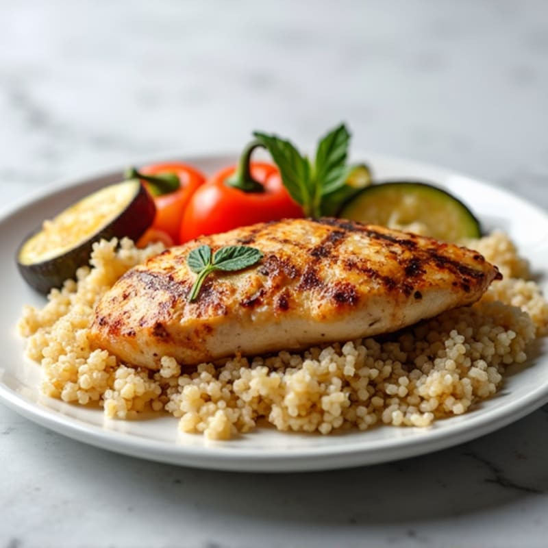 Grilled Chicken Breast with Quinoa and Roasted Vegetables