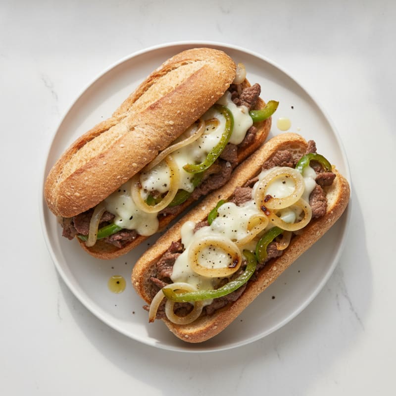 Philly Cheesesteak Sandwich with Caramelized Onions