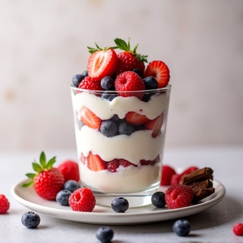 Greek Yogurt Protein Parfait with Mixed Berries