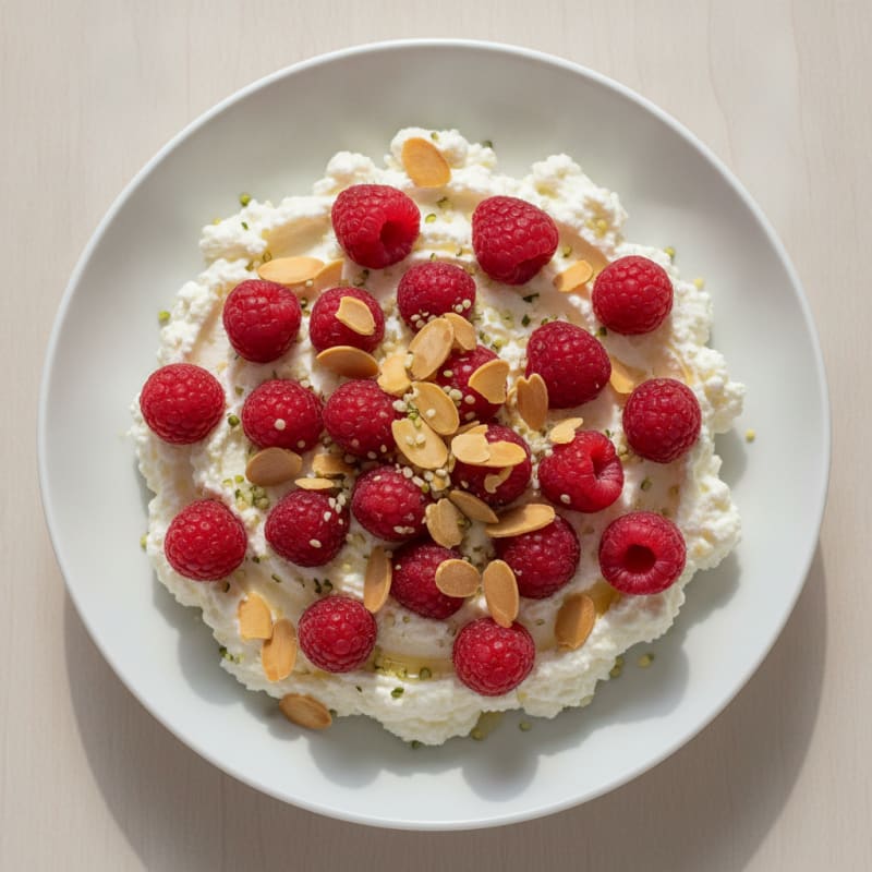 Silky Cottage Cheese and Berry Protein Bowl with Toasted Almonds