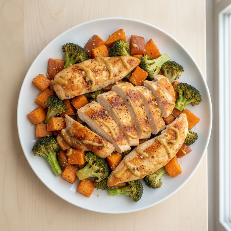 Sheet Pan Honey Mustard Chicken and Sweet Potatoes