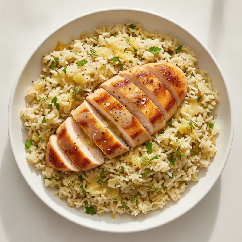 Lemon Herb Rice Pilaf with Seared Chicken