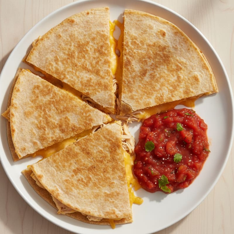 Cheesy Chicken Quesadillas with Salsa