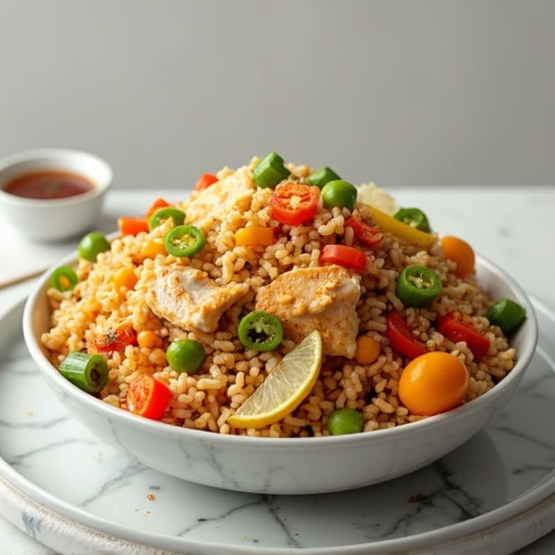 Healthy Chicken and Crispy Vegetable Fried Rice