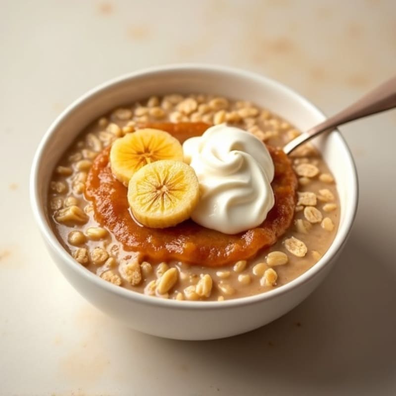 Warm Caramelized Banana Protein Oatmeal
