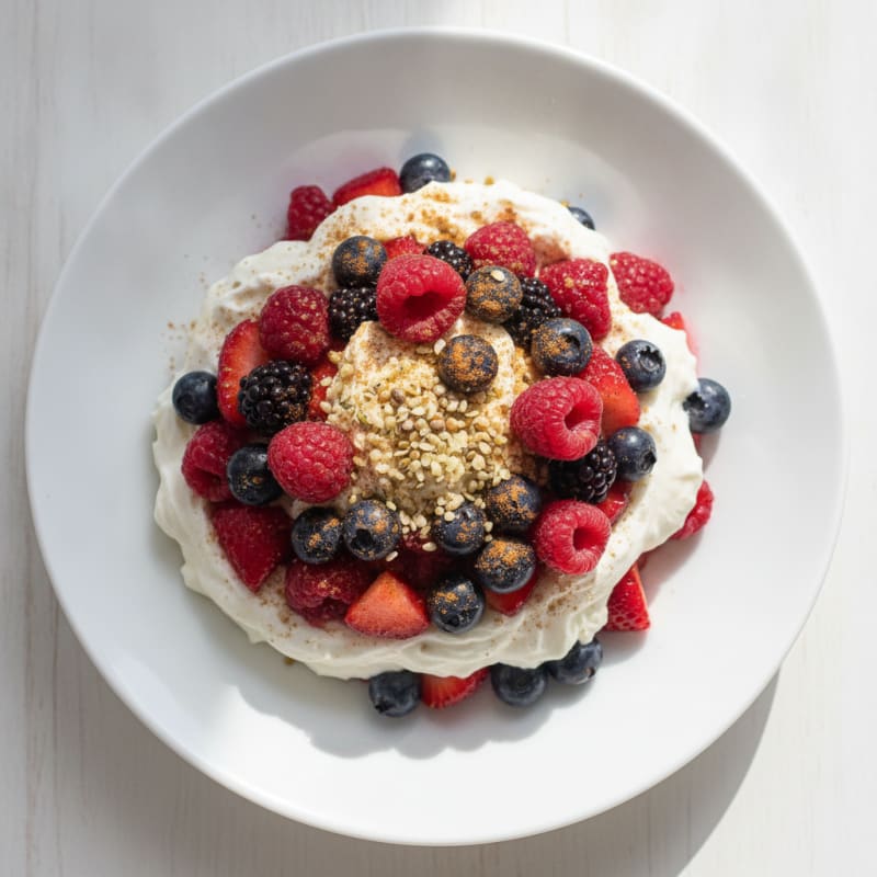 Greek Yogurt Protein Parfait with Mixed Berries
