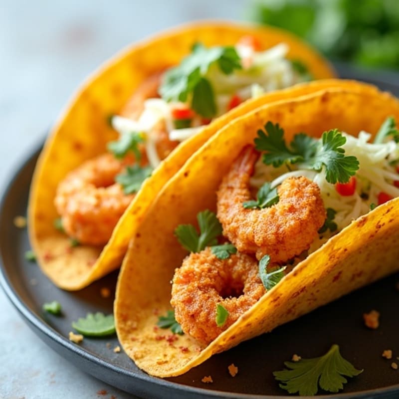 Crispy Shrimp Tacos with Fresh Slaw