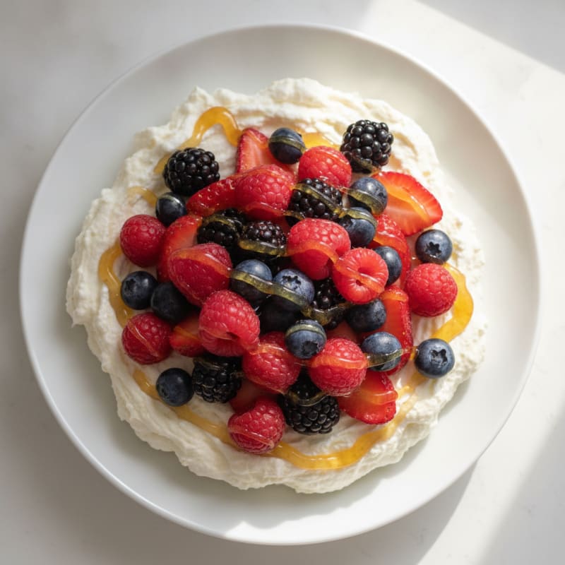 Greek Yogurt Protein Mousse with Mixed Berries