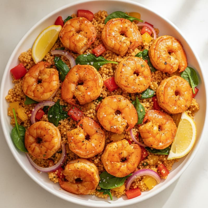 Spicy Harissa Shrimp with Couscous