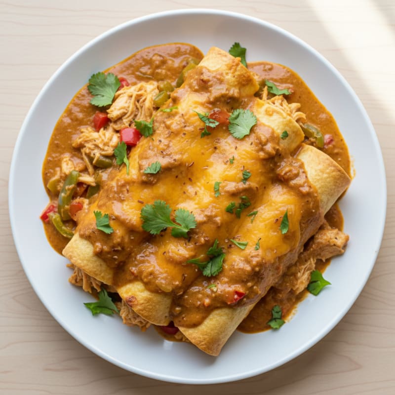 Creamy Chipotle Chicken Enchiladas