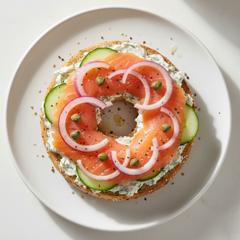 Smoked Salmon Bagel with Dill Cream Cheese
