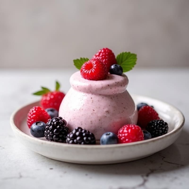 Silky Greek Yogurt Protein Mousse with Mixed Berries
