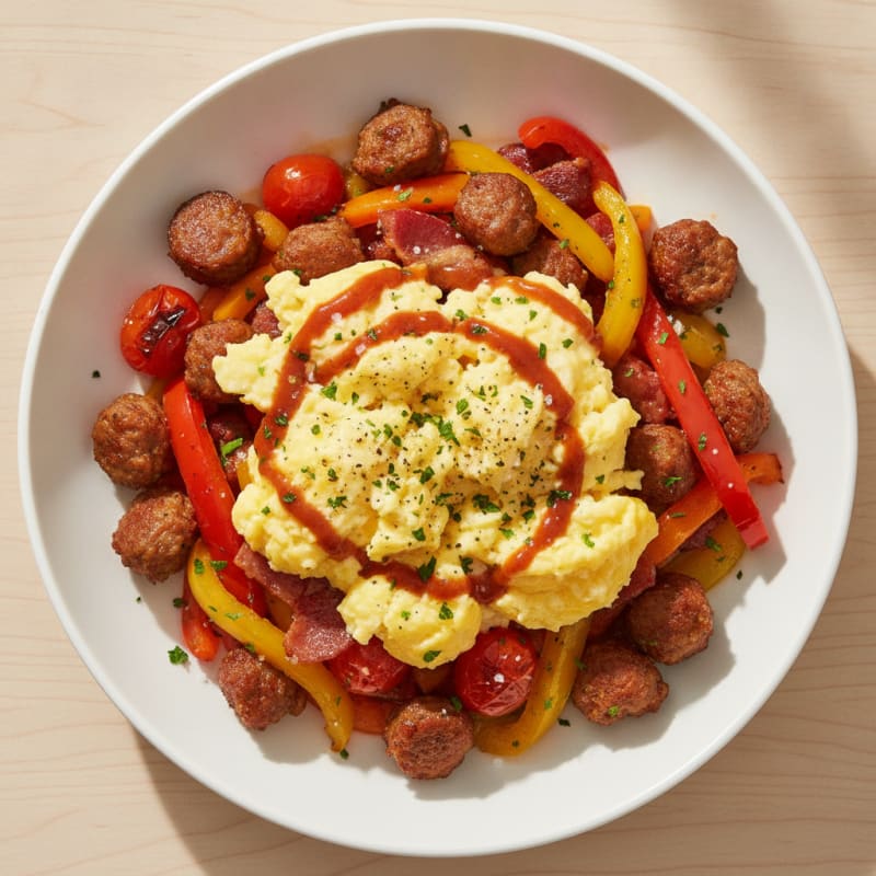 Chorizo and Bell Pepper Egg Breakfast Bowl
