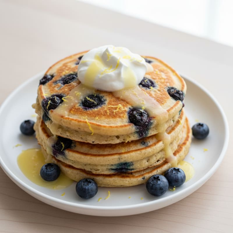 Blueberry Ricotta Pancakes with Lemon Zest