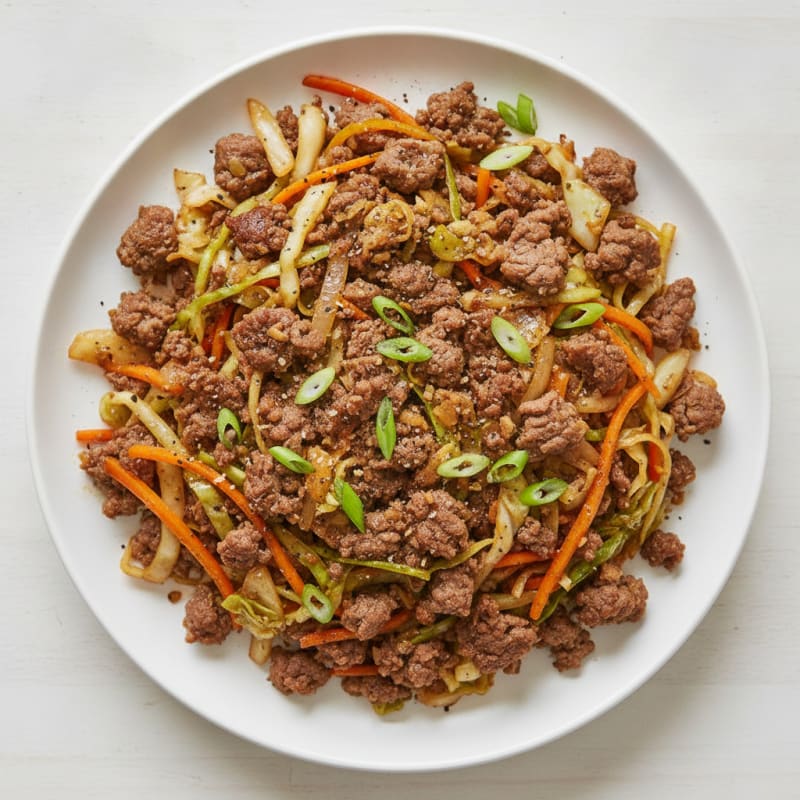 Savory Ground Beef and Cabbage Skillet