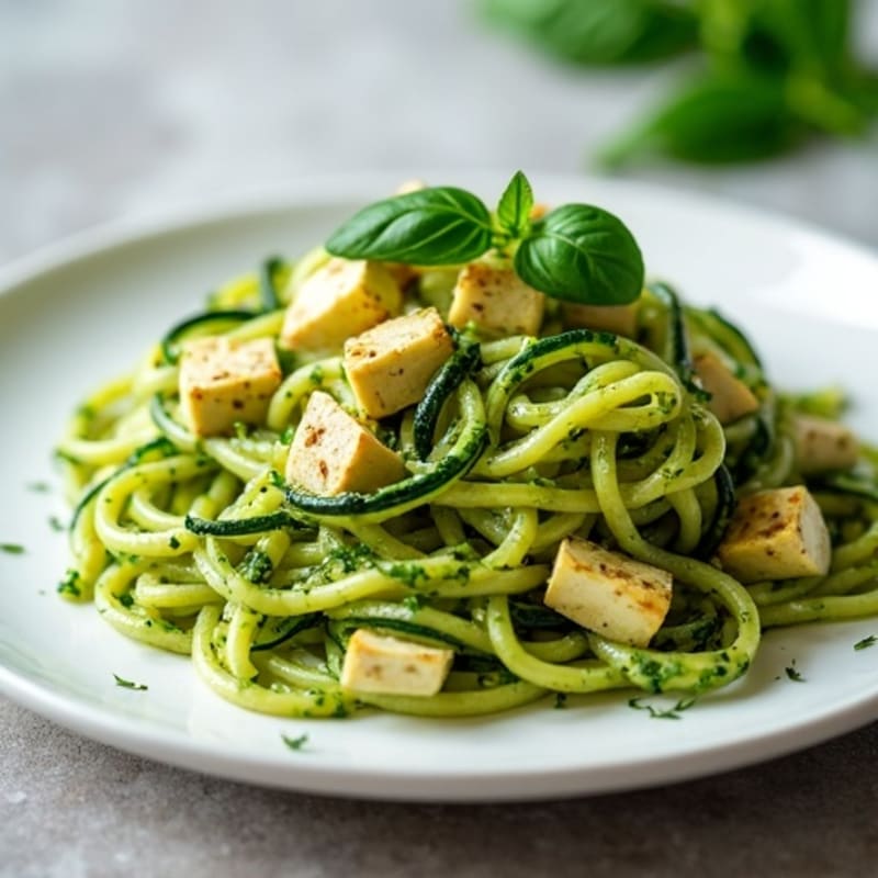 Creamy Vegan Pesto Zucchini Noodles