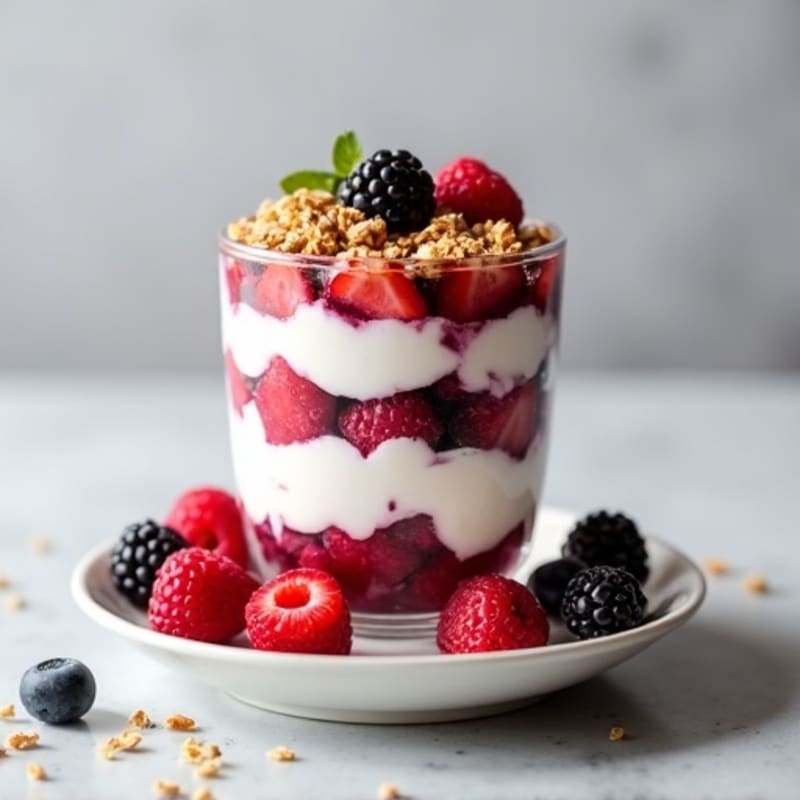 Greek Yogurt and Mixed Berry Protein Parfait