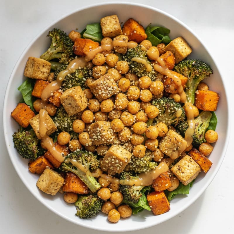 Roasted Vegetable and Chickpea Buddha Bowl