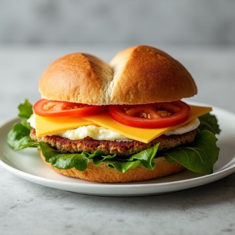 Lean Turkey Sausage and Fluffy Egg Whole Wheat Sandwich